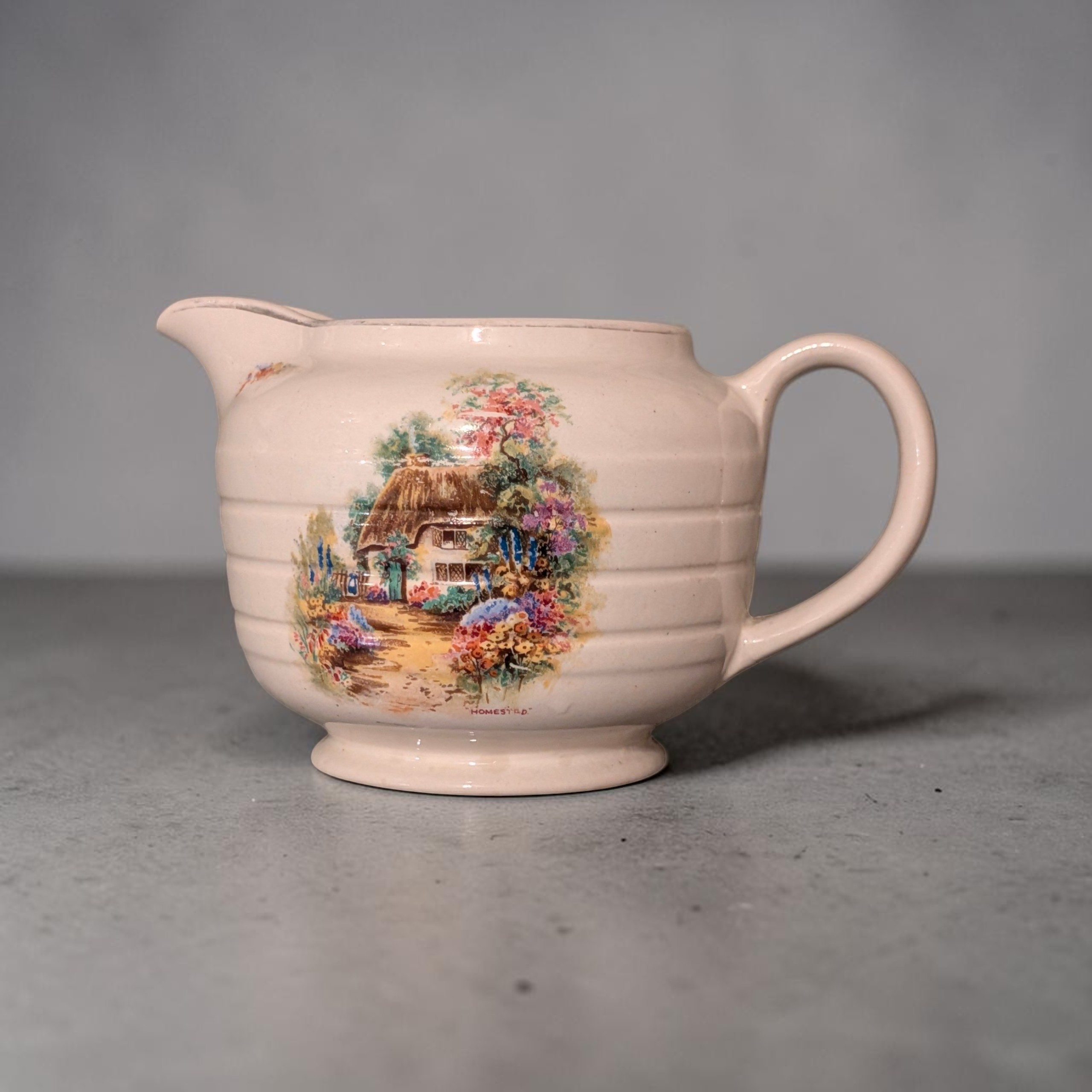 Vintage Swinnertons Staffordshire England Ribbed Ceramic Milk Jug / Creamer